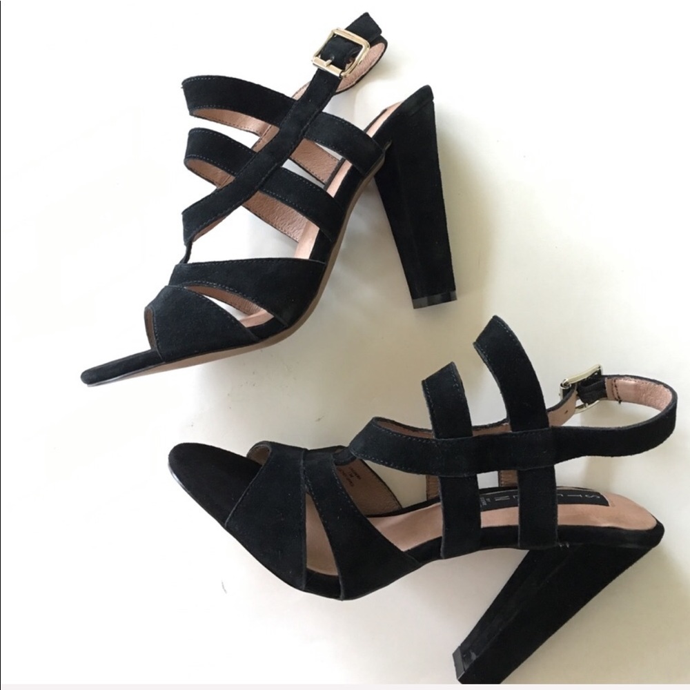 NEW STEVEN STEVE MADDEN black suede sandals 7.5 - Picture 3 of 5